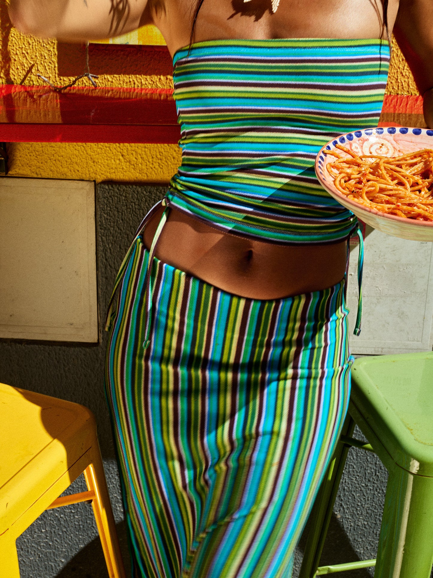 NOTTE TOP | GREEN STRIPES