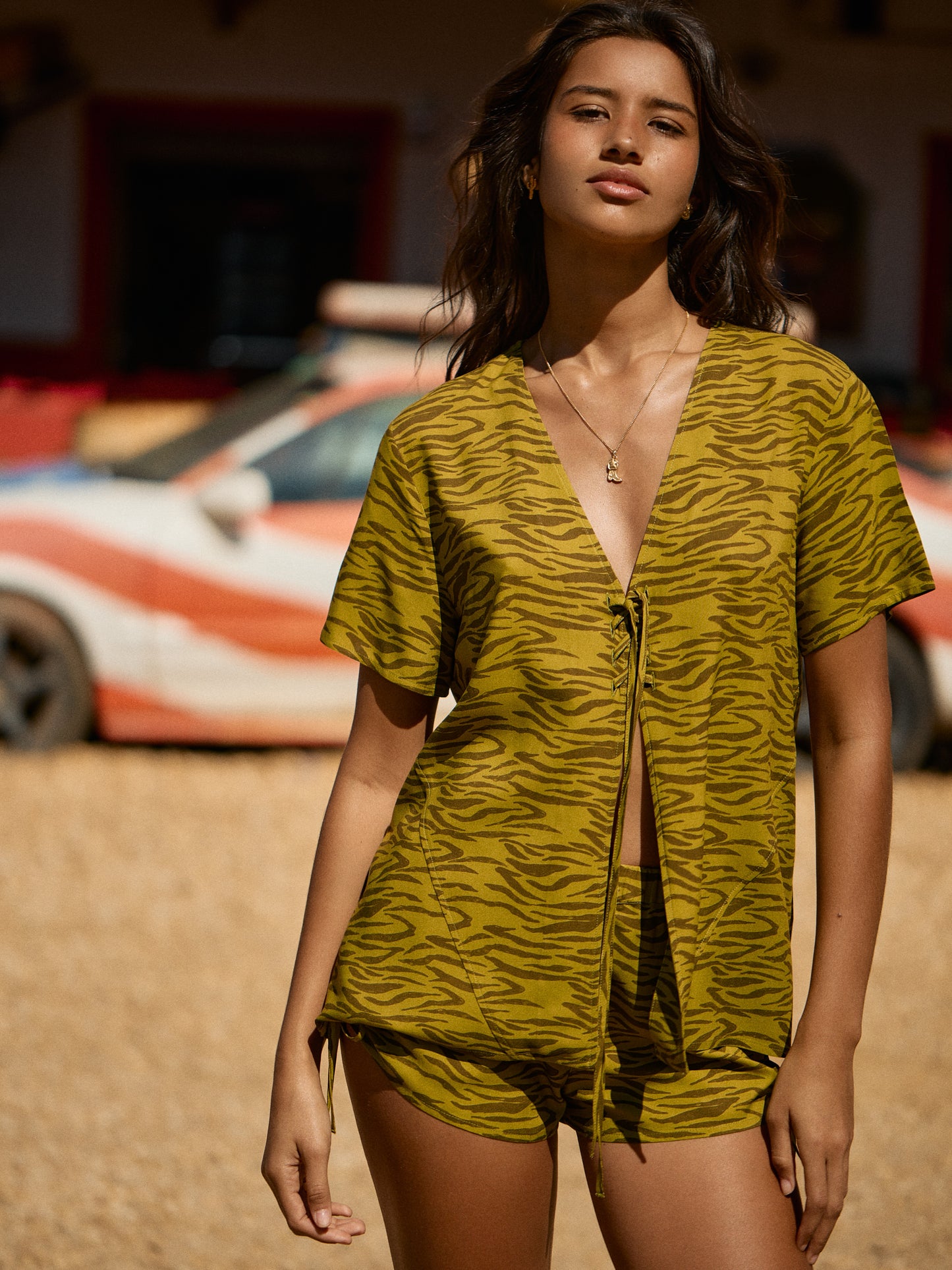 BOOGIE SHORTS | OLIVE ZEBRA