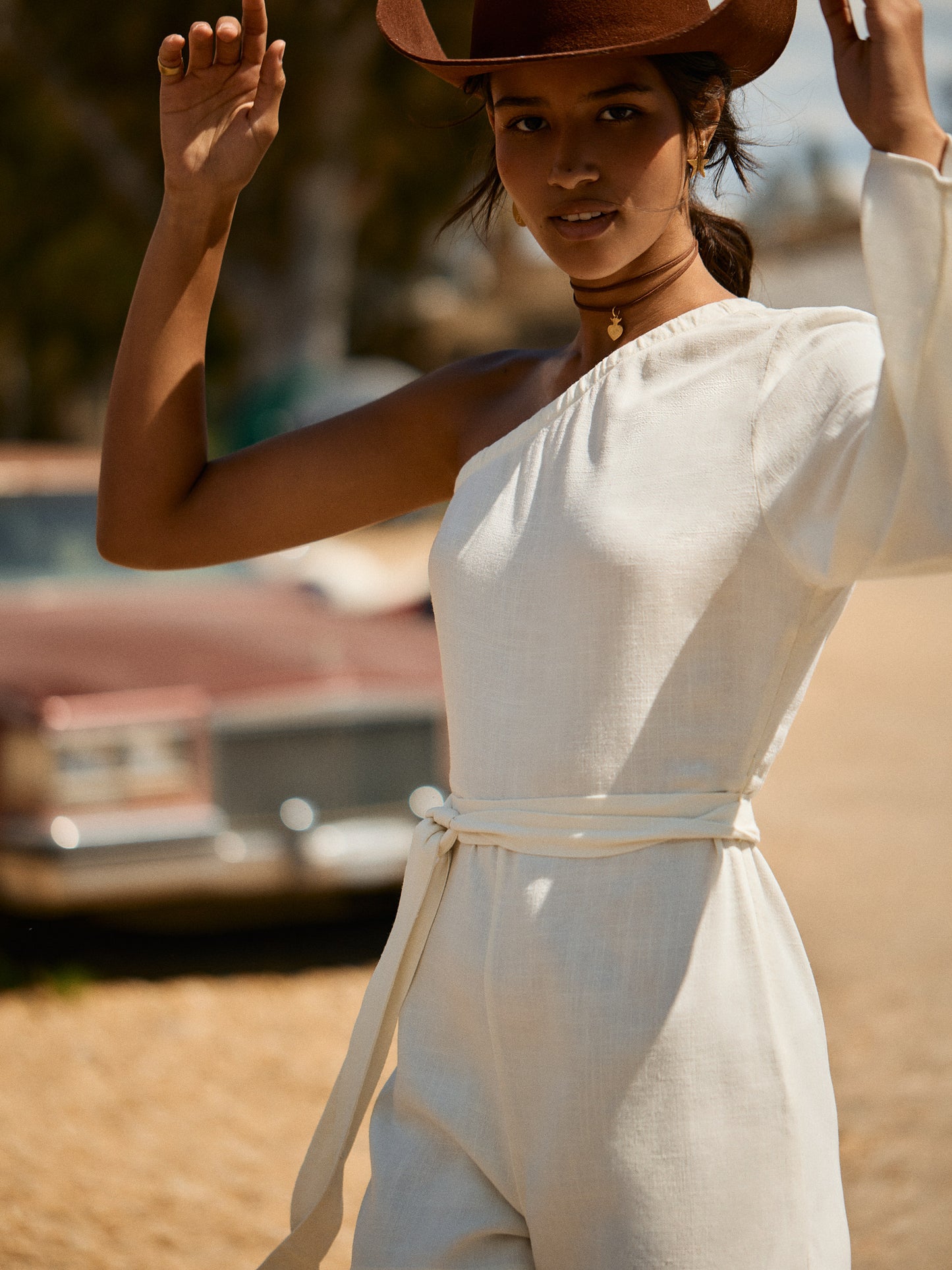 QUARTERBACK ROMPER | SALTY WHITE