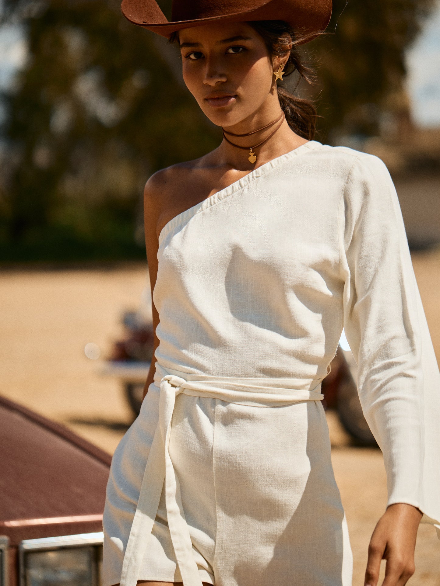 QUARTERBACK ROMPER | SALTY WHITE