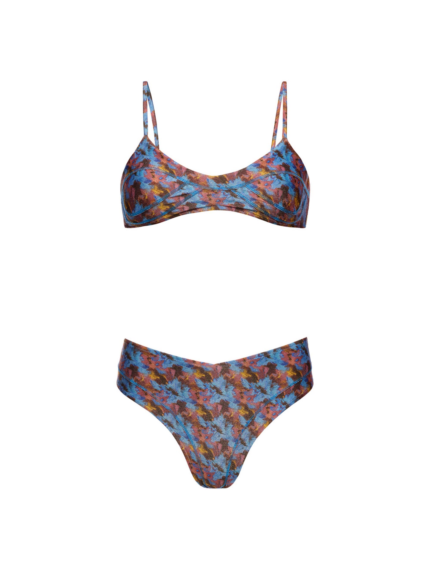 CARMELA HIGH-WAIST BIKINI | FIORE BLUE