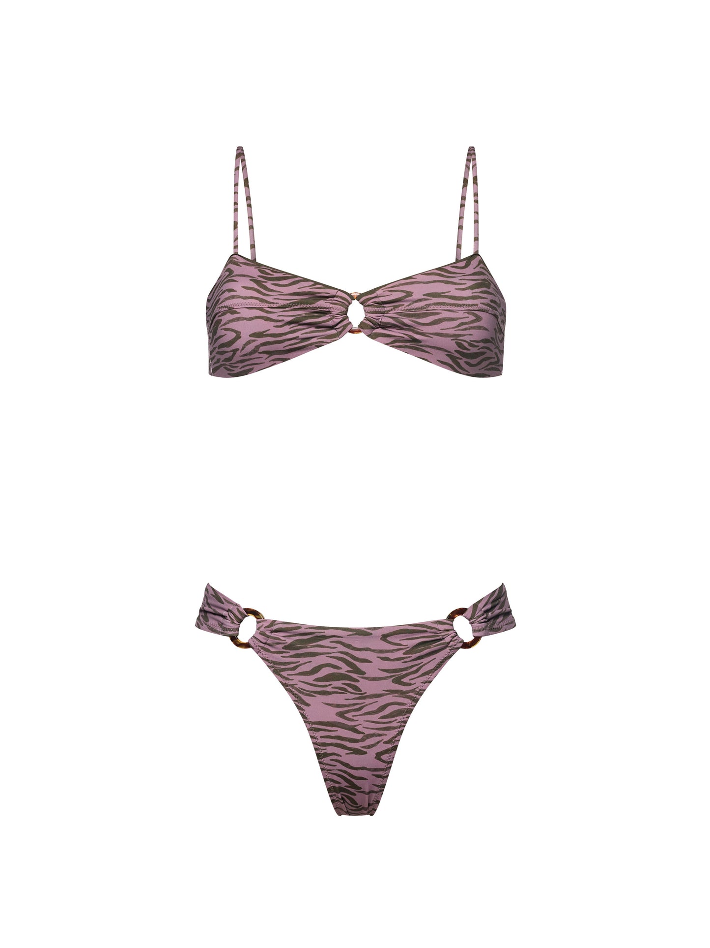 TEXAS LOW-WAISTED BIKINI | DARK ROSE ZEBRA