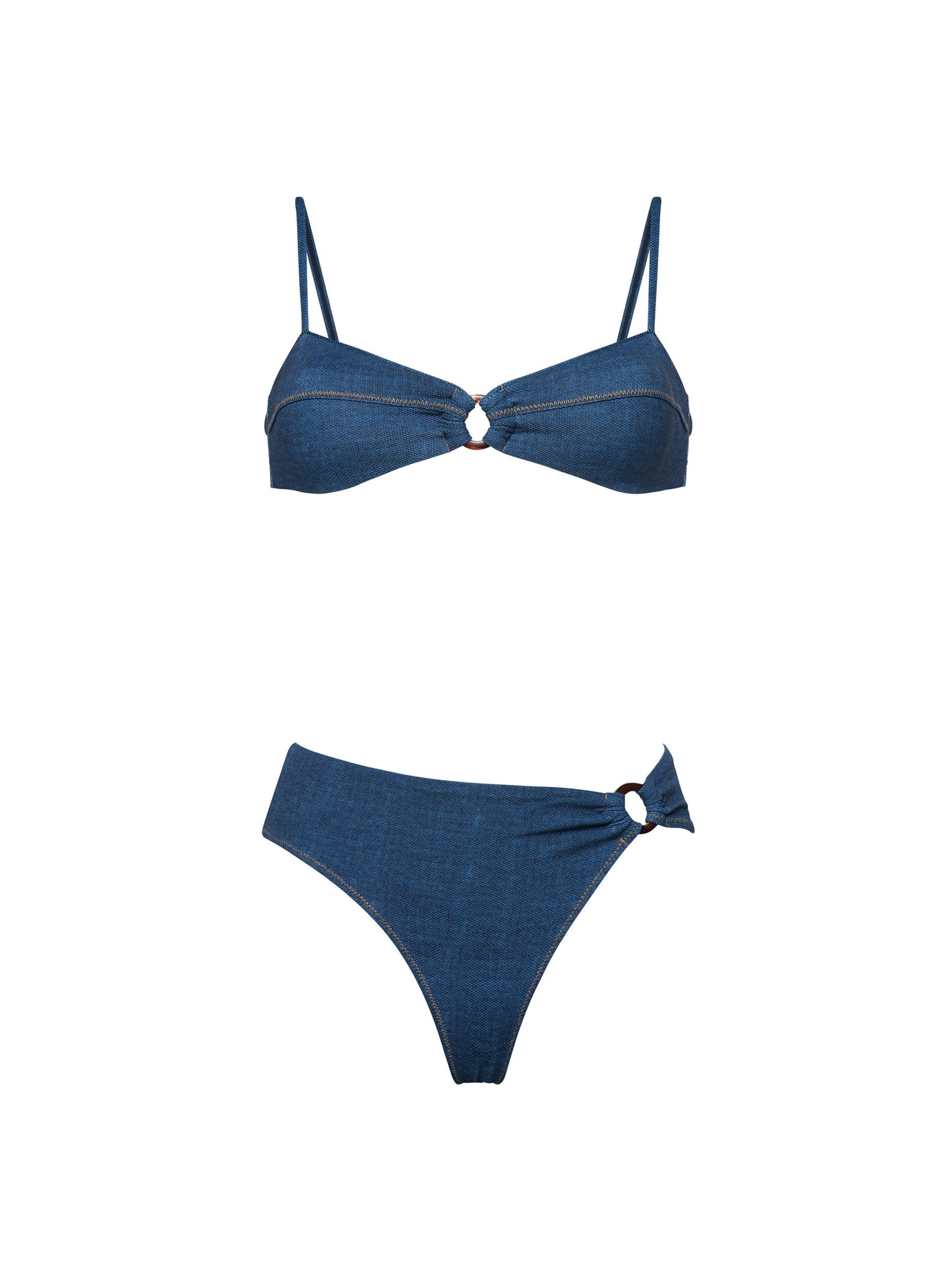 TEXAS MID-WAISTED BIKINI | BLUE DENIM
