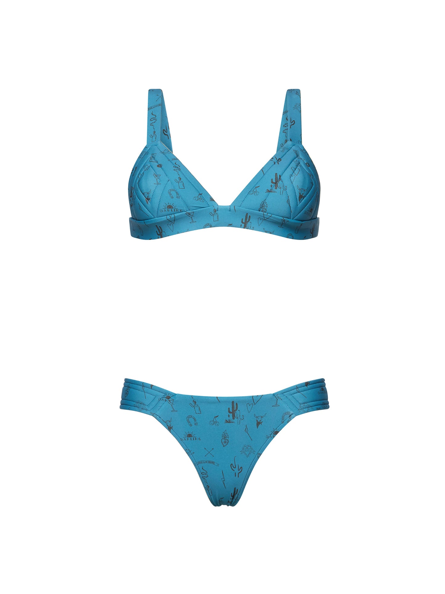 FRESHMAN TRIANGLE PADDED BIKINI | BLUE TATTOOS