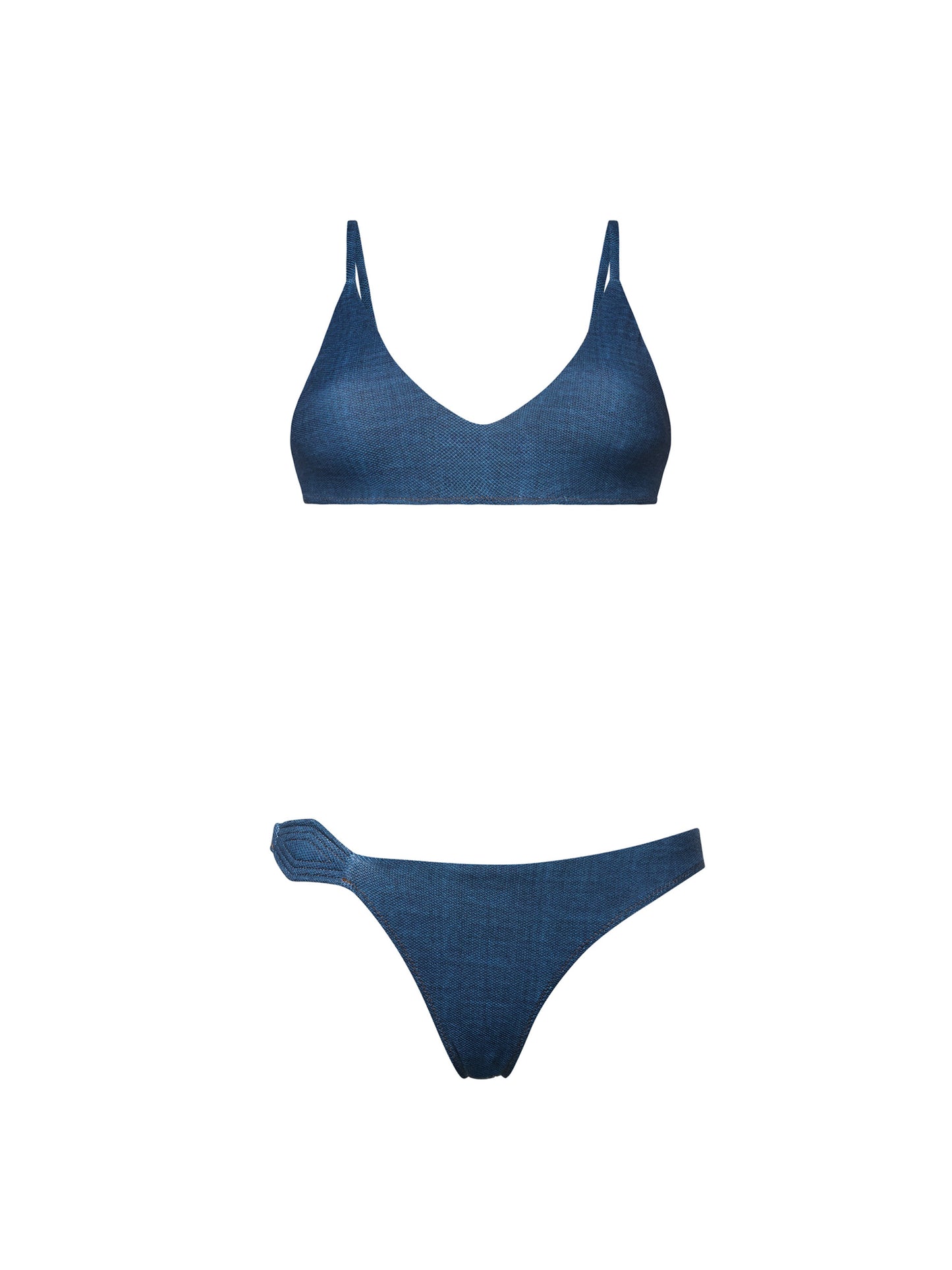 SHERIFF V-NECK BIKINI | BLUE DENIM